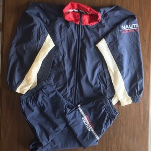 Nautica Vintage Men’s Nylon Tracksuit Navy Medium